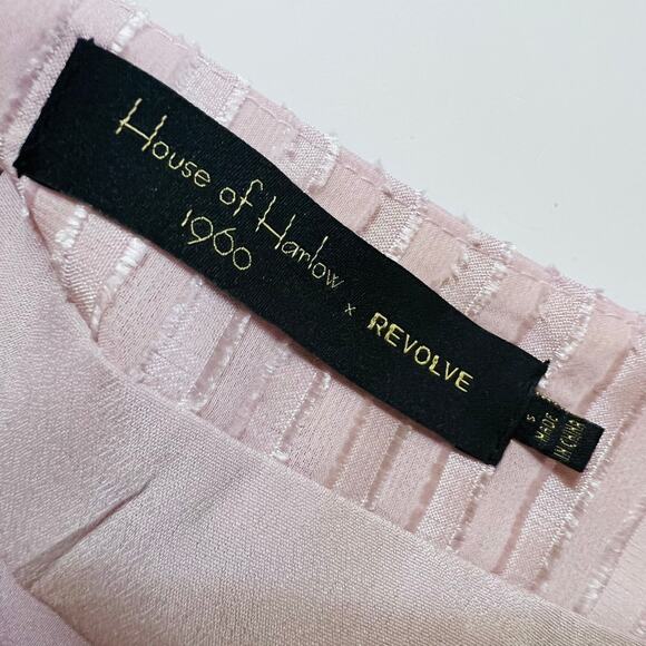 House Of Harlow Revolve Lora Striped Faux Wrap Dress Size Small Pink - Picture 6 of 10